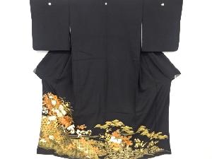 リサイクル　光悦垣に花籠模様刺繍留袖(比翼付き)